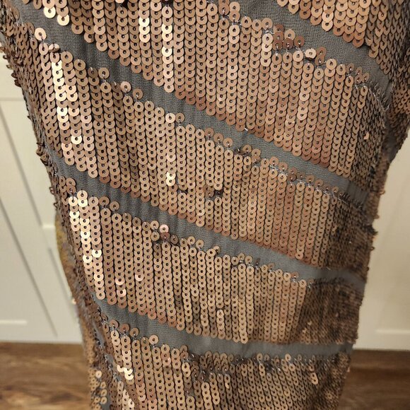 Loft Size Medium Copper Sequin sleeveless shirt  EUC - Picture 5 of 9
